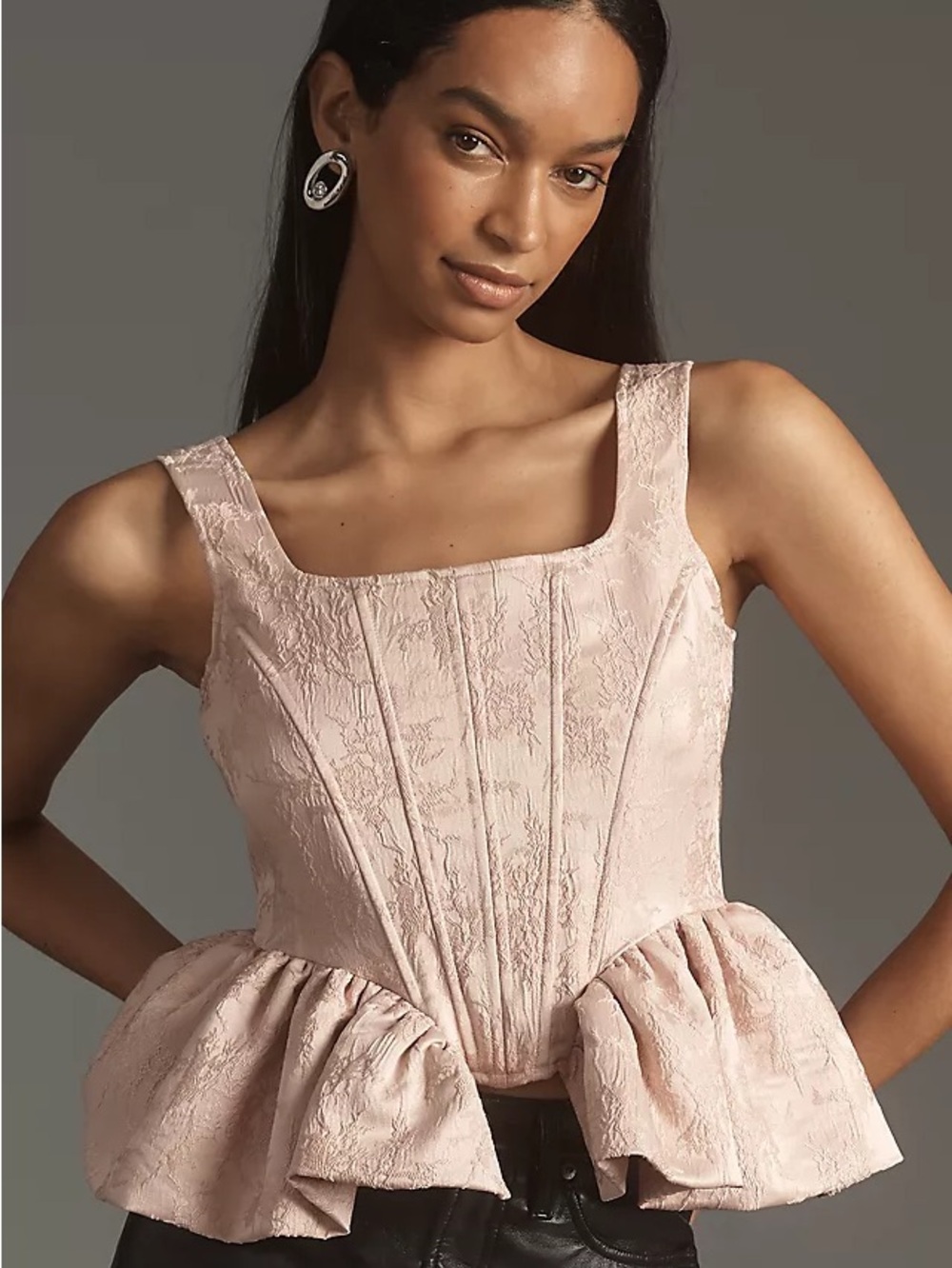 Anthropologie Blush Pink Corset Top